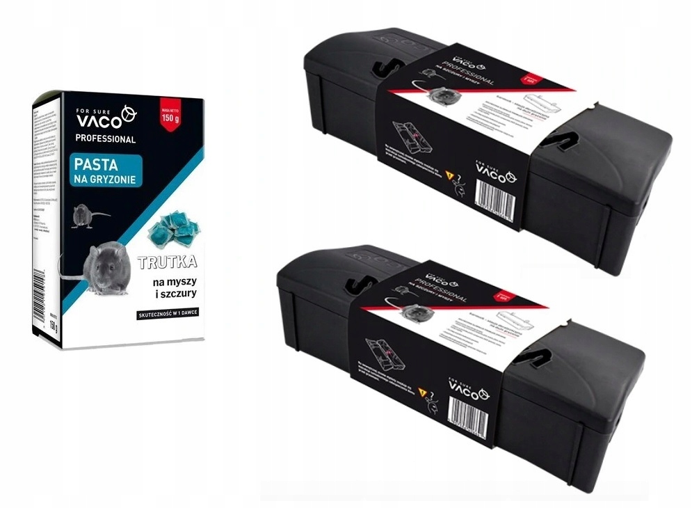 

Vaco Zestaw 2x Stacja Deratyzacyjna trutka 150g