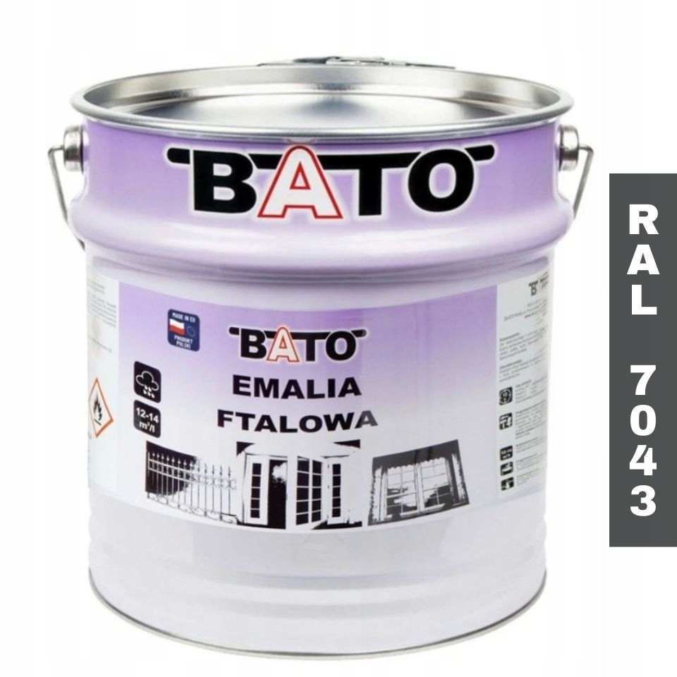 Ftalový smalt na dřevo Bato Barva na dřevo Ral 7043 Šedá 10L