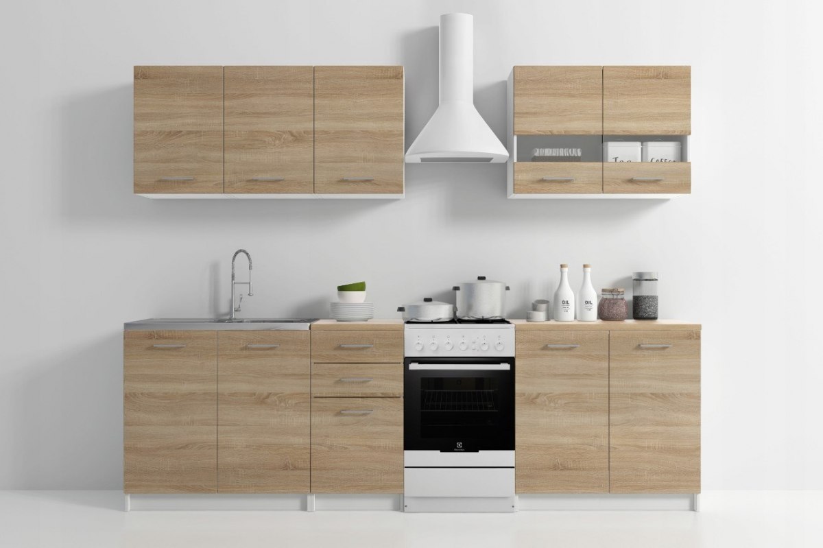 ZESTAW MEBLI KUCHENNYCH ALA DĄB SONOMA-BIEL