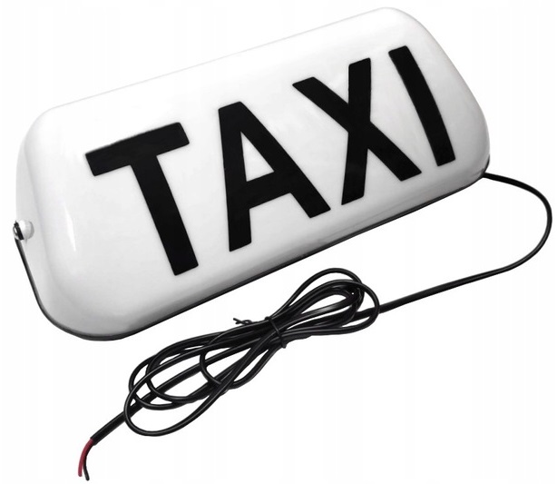 KOGUT TAXI PODŚWIETLANY LED LEDAMI LAMPA SZPAKÓWKA GAPA BIAŁY BIAŁA DO AUTA