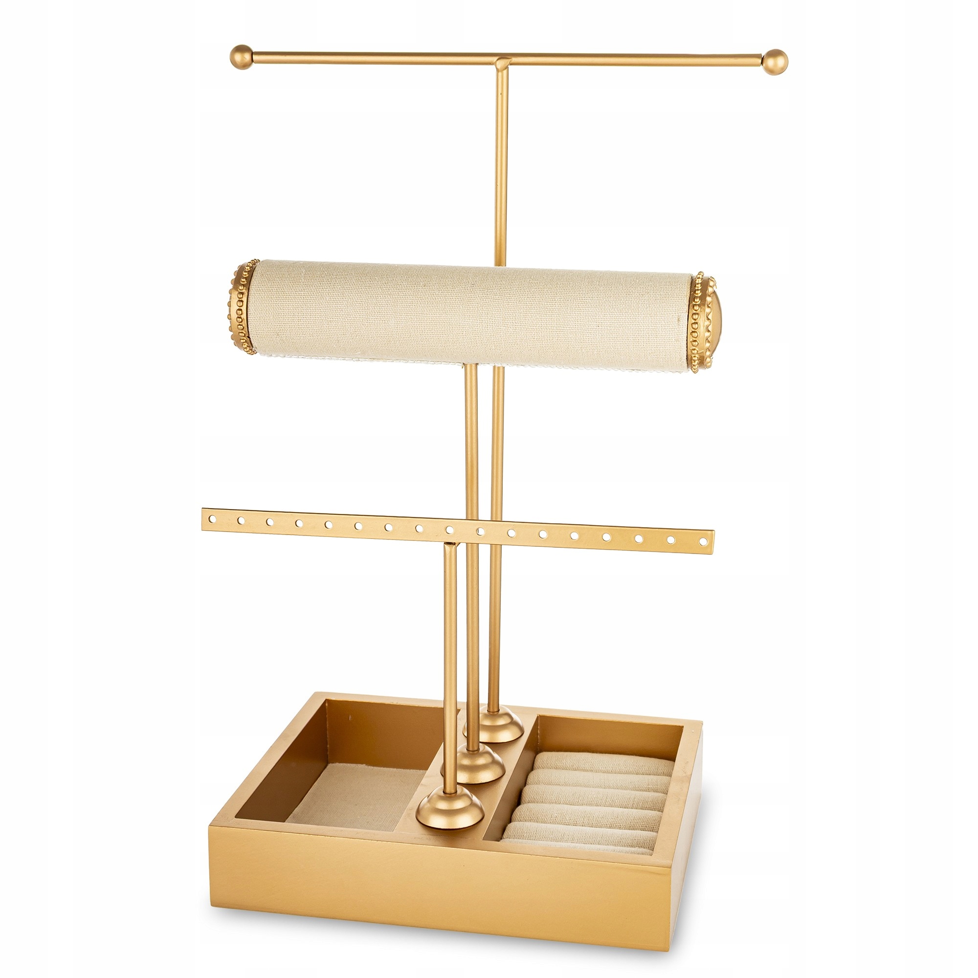 Stojan na šperky dekorativní stromek kovová základna zlatý 36 cm 181532