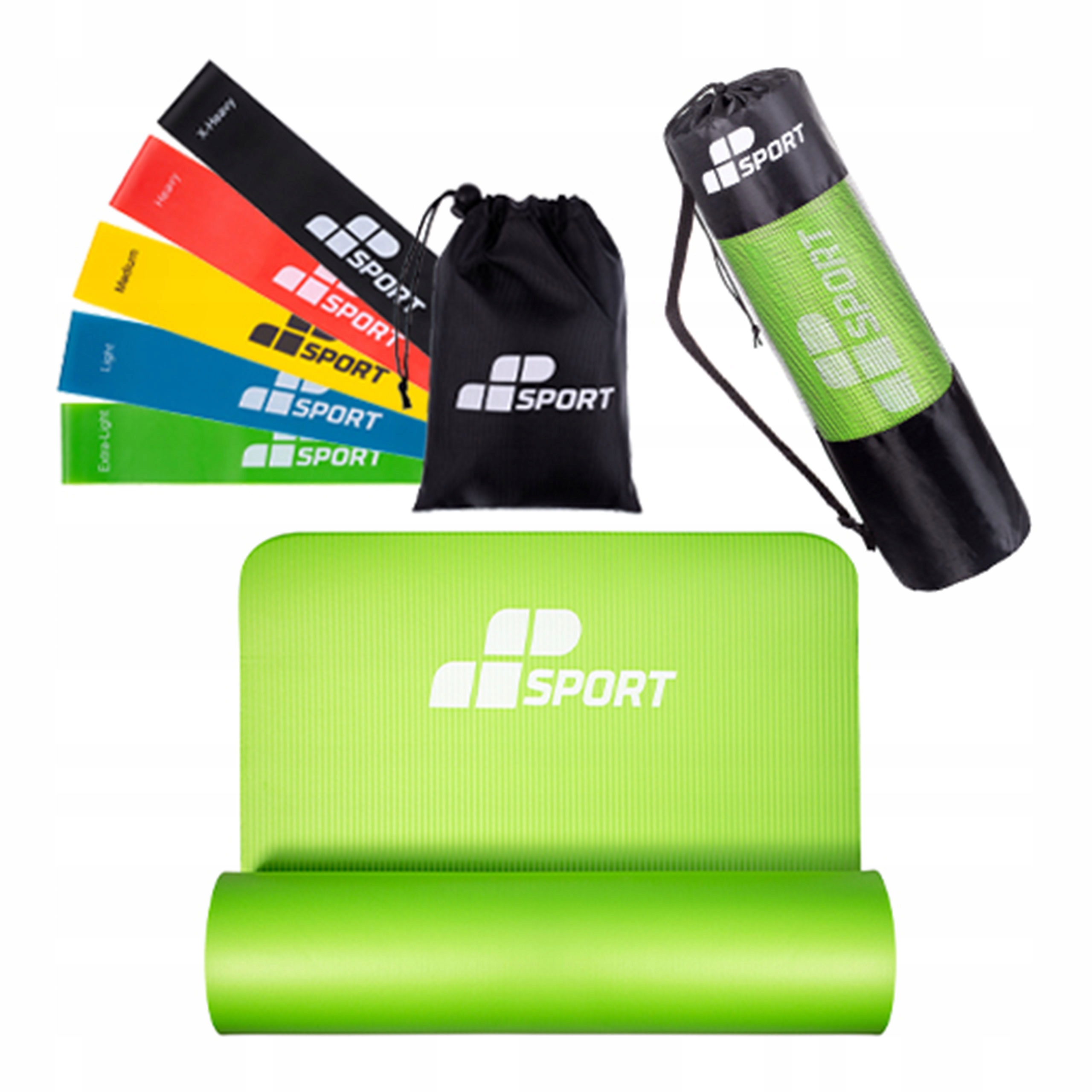 ZESTAW 5 GUMY TAŚMY BAND MATA JOGI ĆWICZEŃ FITNESS