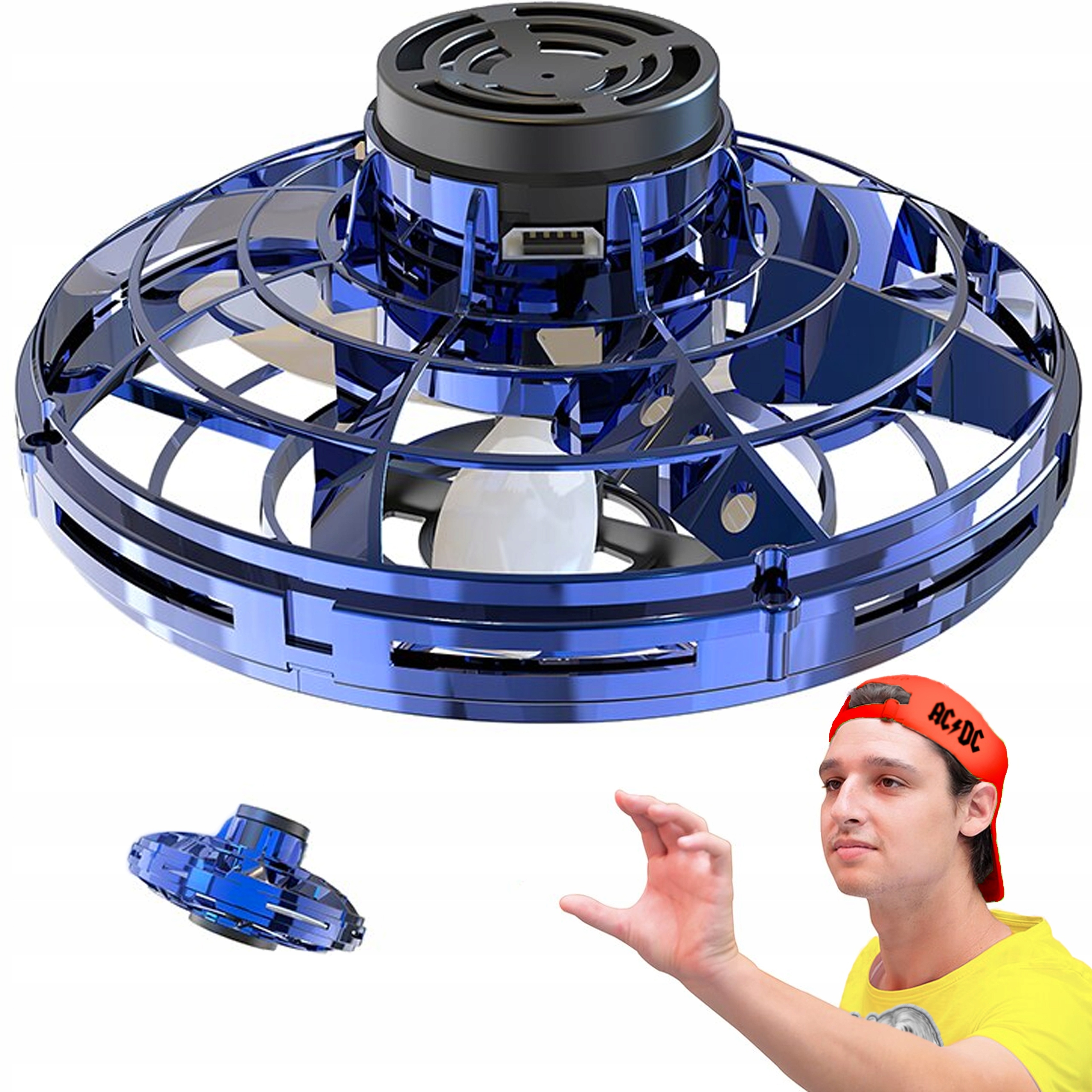 Latający fidget spinner FlyNova Pro Led świeci Materiał Plastik