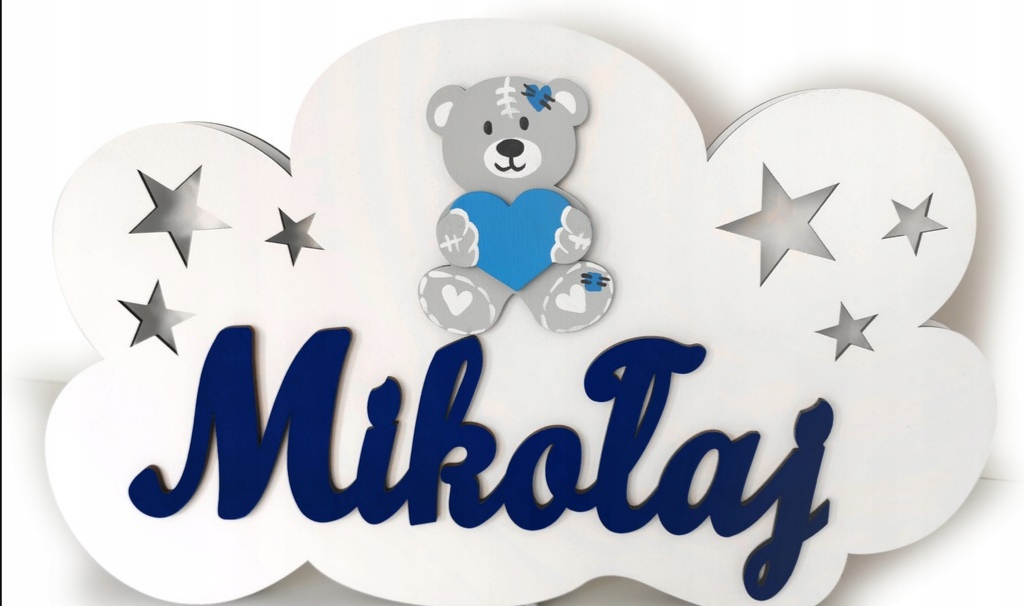 

Chmurka XXL na ścianę naklejka3D literki imię