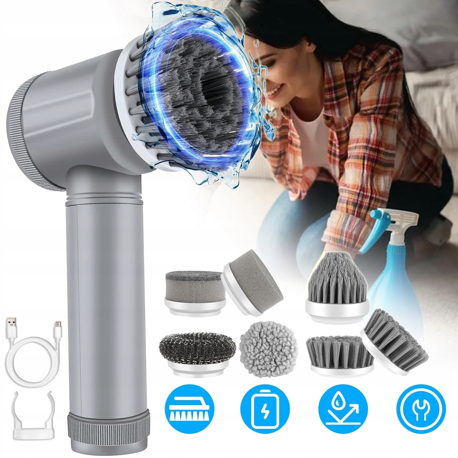 Levně Elektrický čisticí kartáč se 7 náhradními hlavicemi