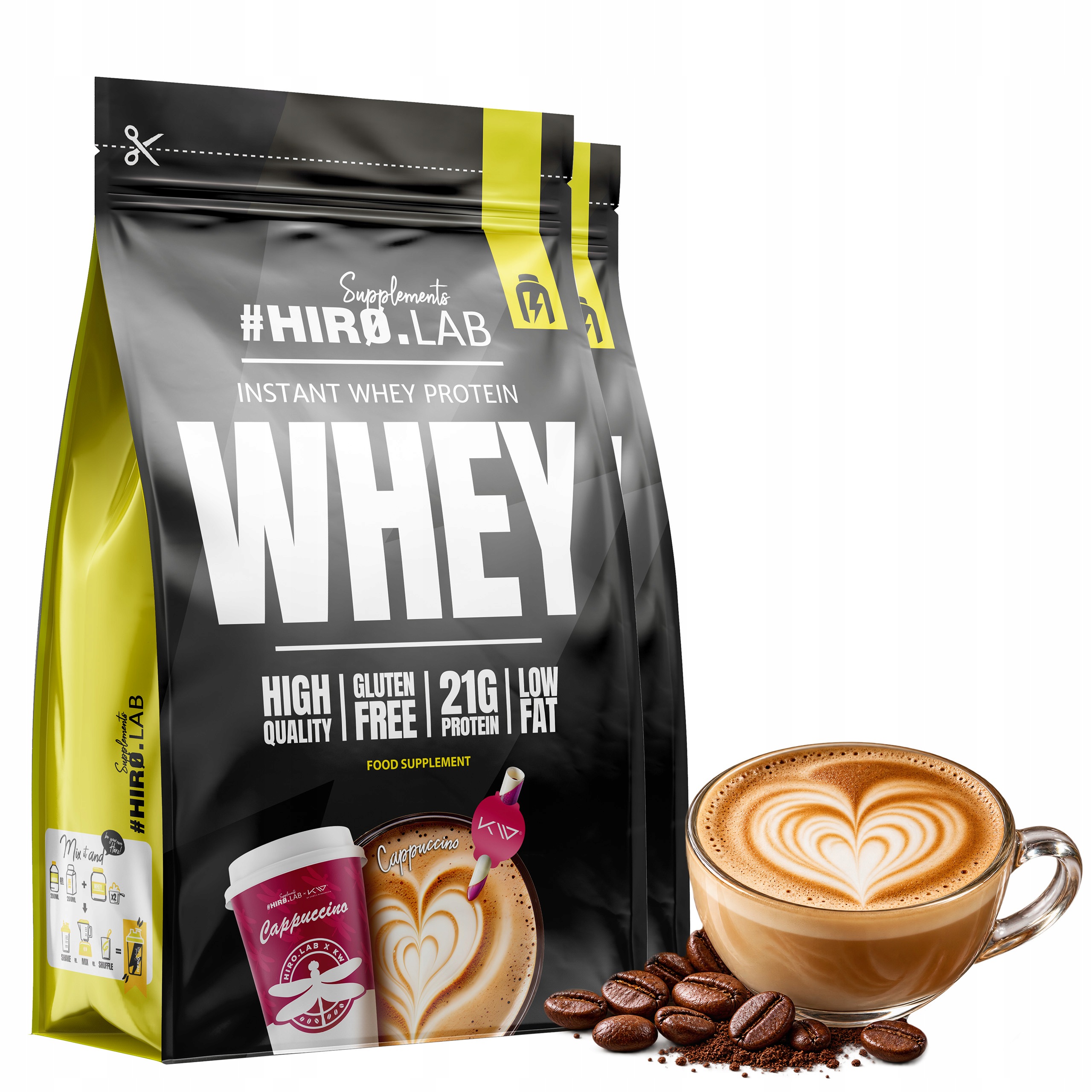 2x Protein Wpc Instant Whey Protein 750 g Cappuccino Hiro Kamila Vyvolený