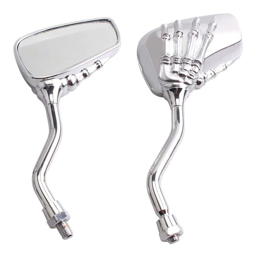 LUSTERKA CHROM MOTOCYKL RĘKA SZKIELETU M8 DŁOŃ Strona zabudowy lewa prawa