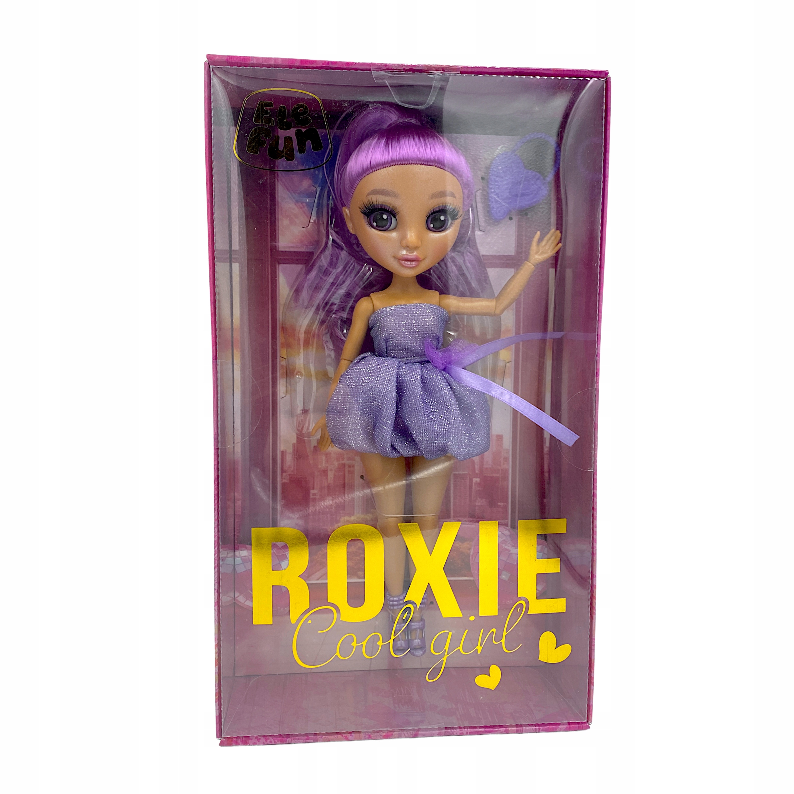 Elefun Roxie Cool Girl Lalka fioletowe włosy