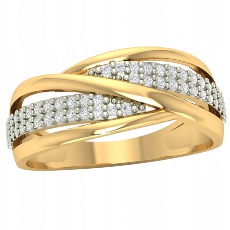 

Złoty Pierścionek Przeplatany Z Cyrkoniami Pr. 585