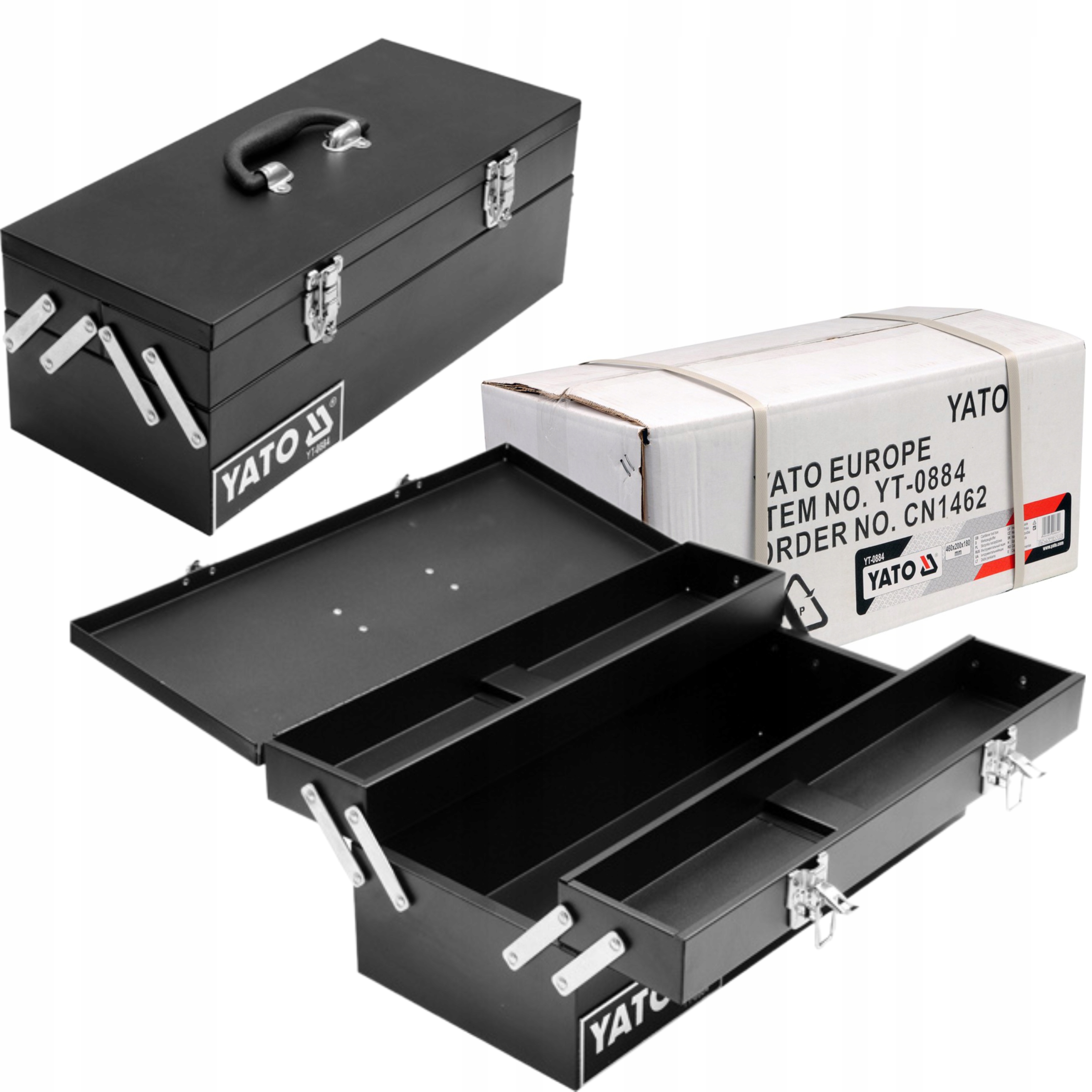 YATO SKRZYNKA NARZĘDZIOWA, METALOWA 460x200x180mm