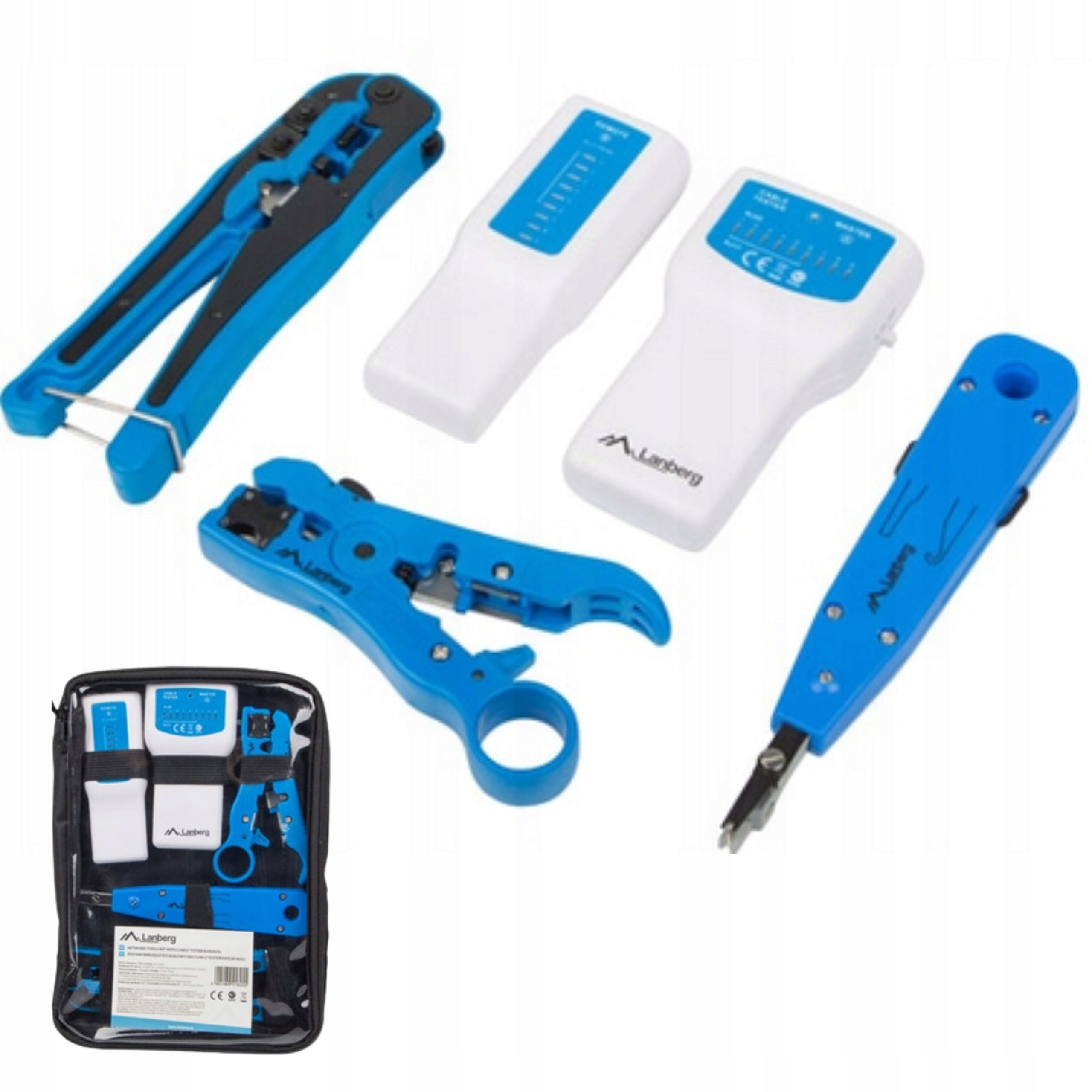 

Zestaw Narzędzi Zaciskarka Tester Krone RJ45 Lan