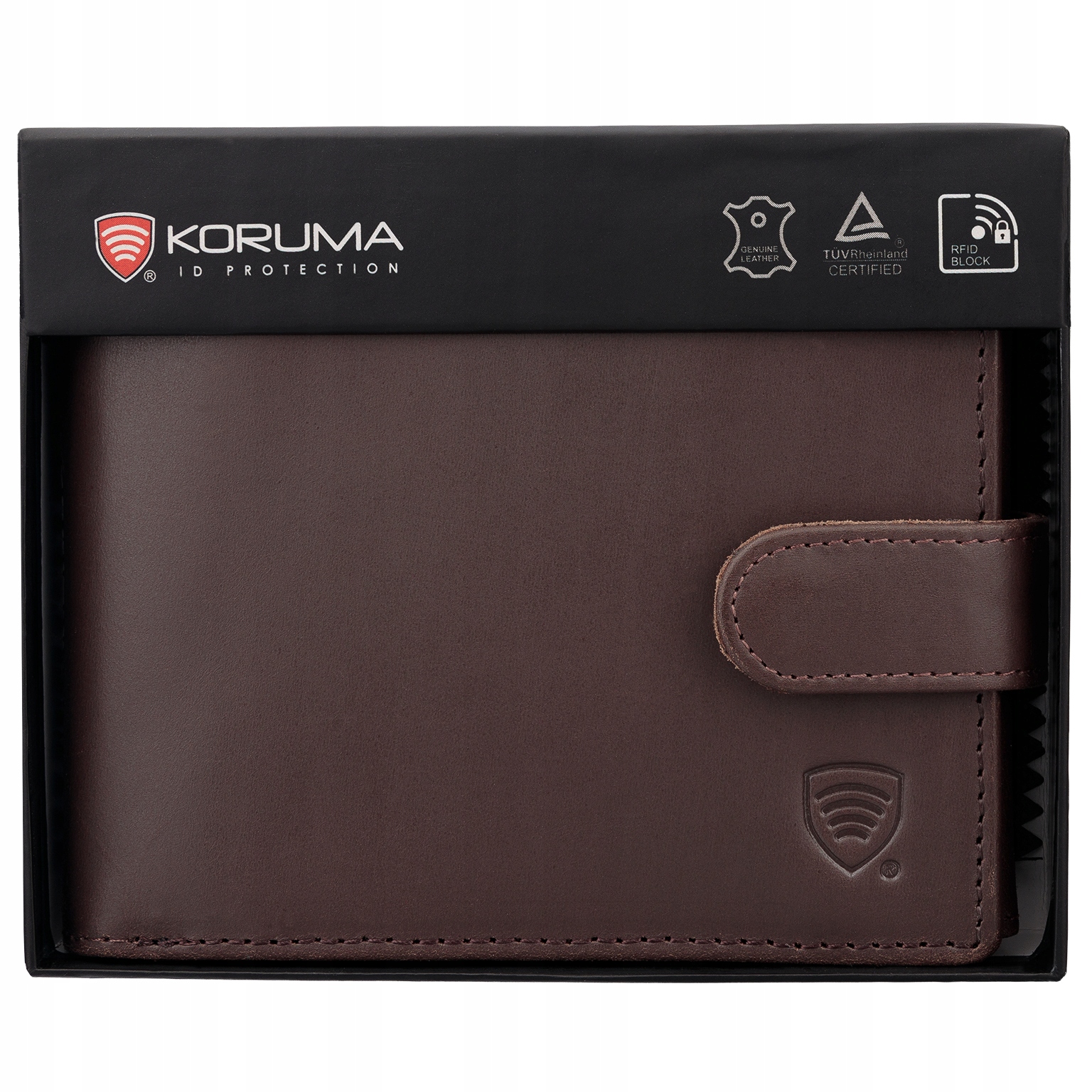 

Portfel Skórzany Męski Zapinany Ochrona Kart Rfid