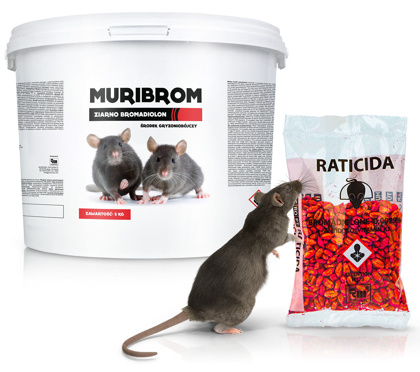 Silna Trutka W Ziarnie Na Myszy I Szczury Muribrom Bromadiolon Saszetki 5KG