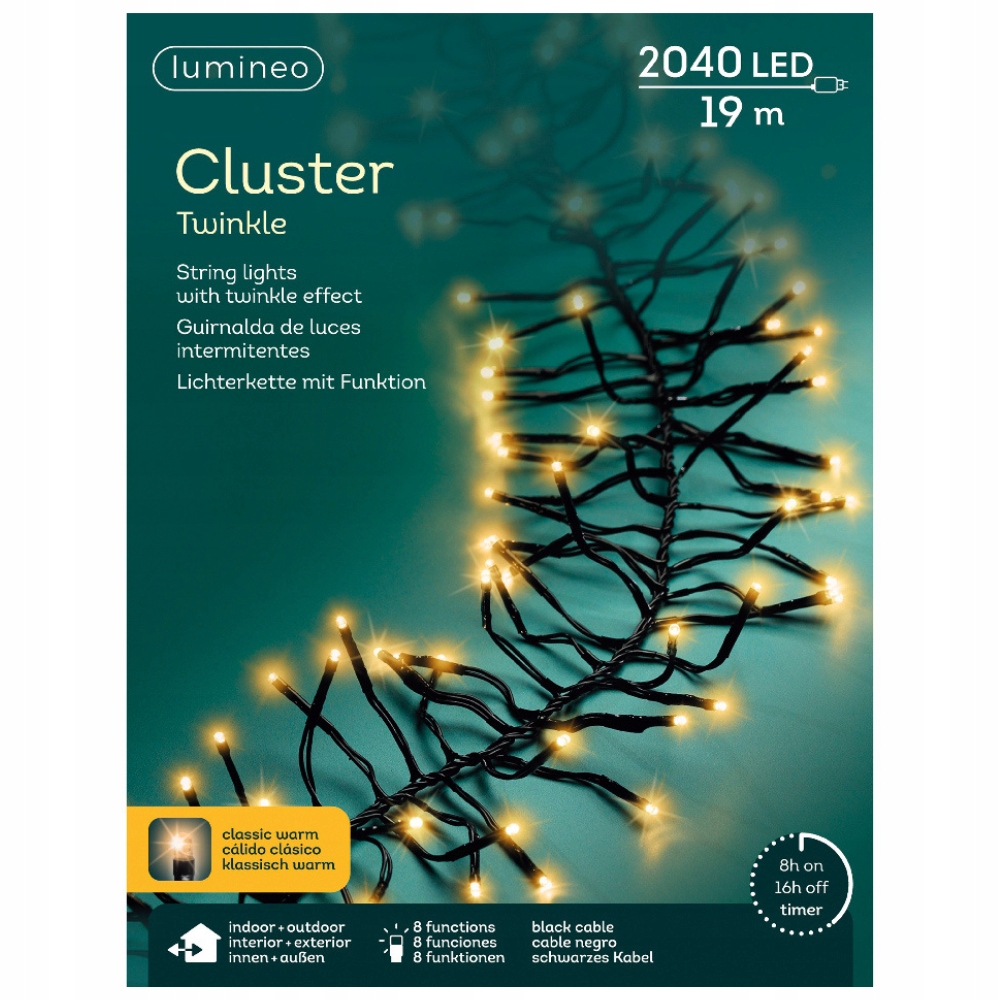 Lampy 2040 Led vonkajšie/vnútorné Klasické teplé s programátorom 19 m