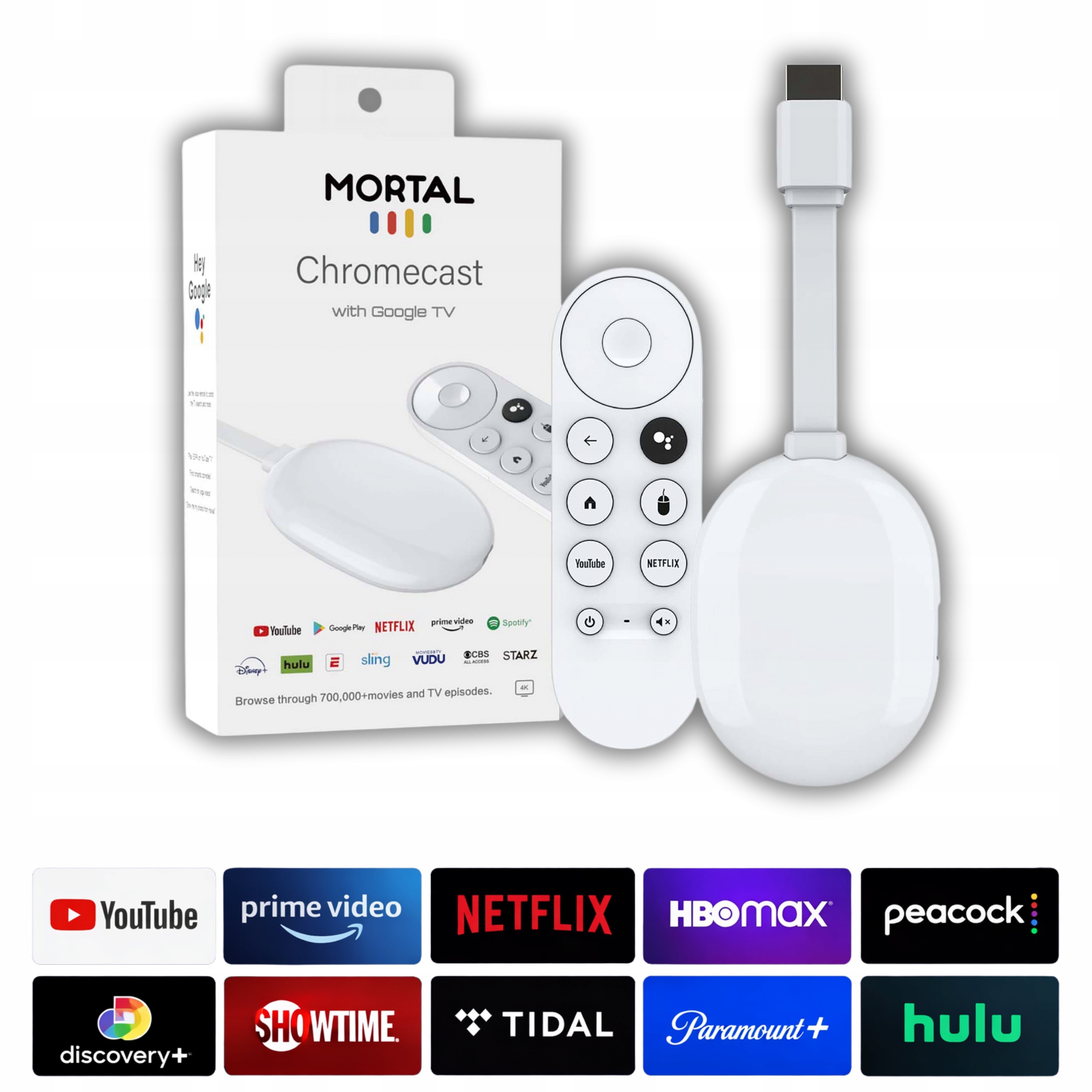 Přehrávač Mortal 4K Google Smart Q2 Ultra Android 14 Tv WiFi 2/16GB Dálkový Ovladač