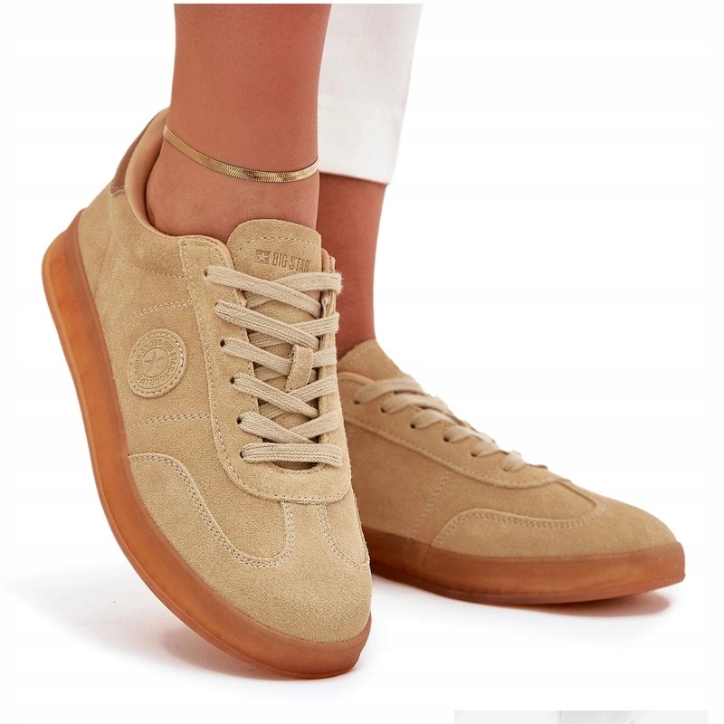 Dámské Semišové Tenisky Big Star RR274849 Hi-poly Systém Béžové 38