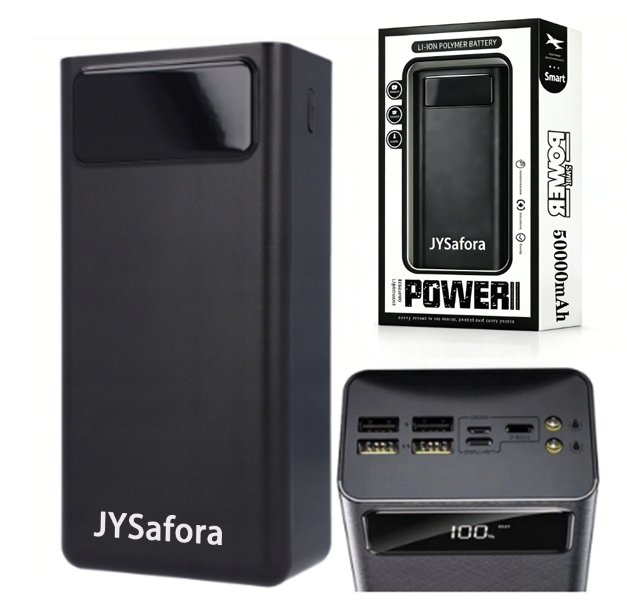 Powerbanka JYSafora Rychlé nabíjení 22.5 W 50000 mAh Usb-c Usb-a PD3.0 QC3.0