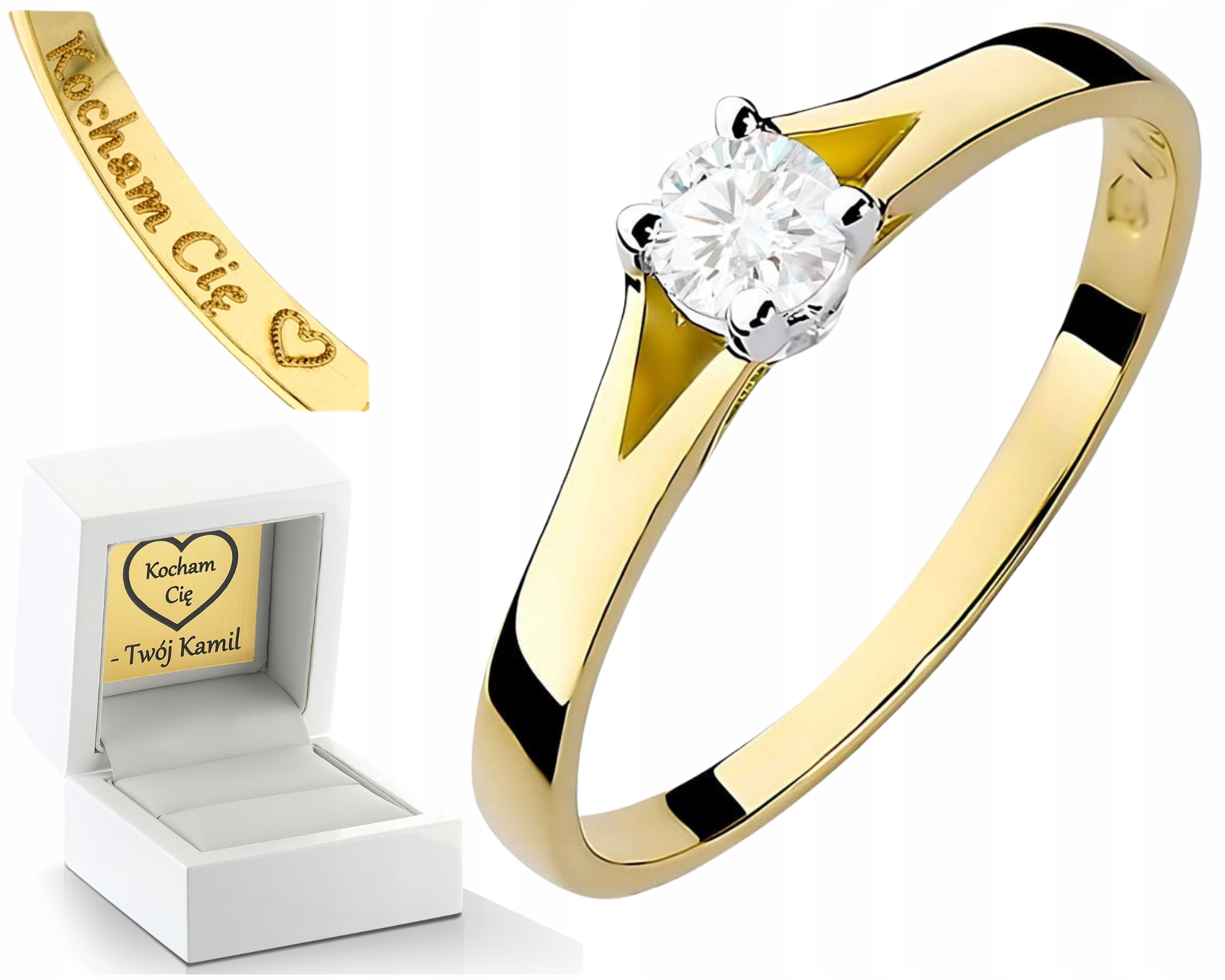 Zlatý Prstýnek Laboratorní Briliant Zásnubní Drť 585