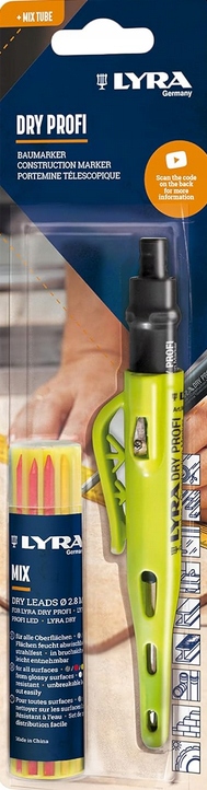Ołówek budowlany Lyra Dry Profi + wkłady mix