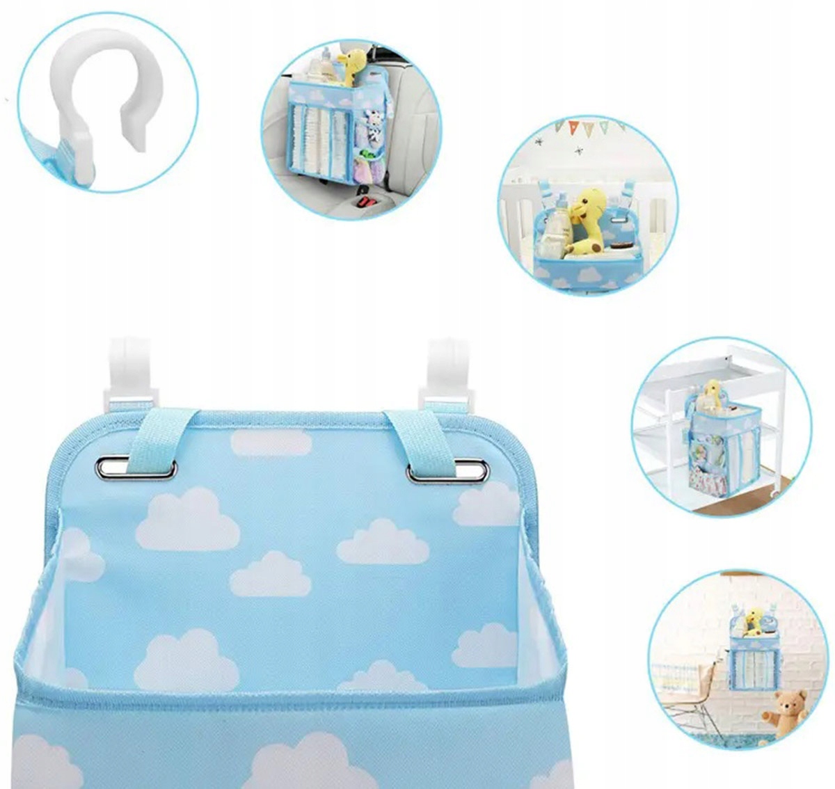 ORGANIZER PRZYBORNIK DO ŁÓŻECZKA I PRZEWIJAKA DZIECIĘCEGO WISZĄCY AG637B Płeć chłopcy