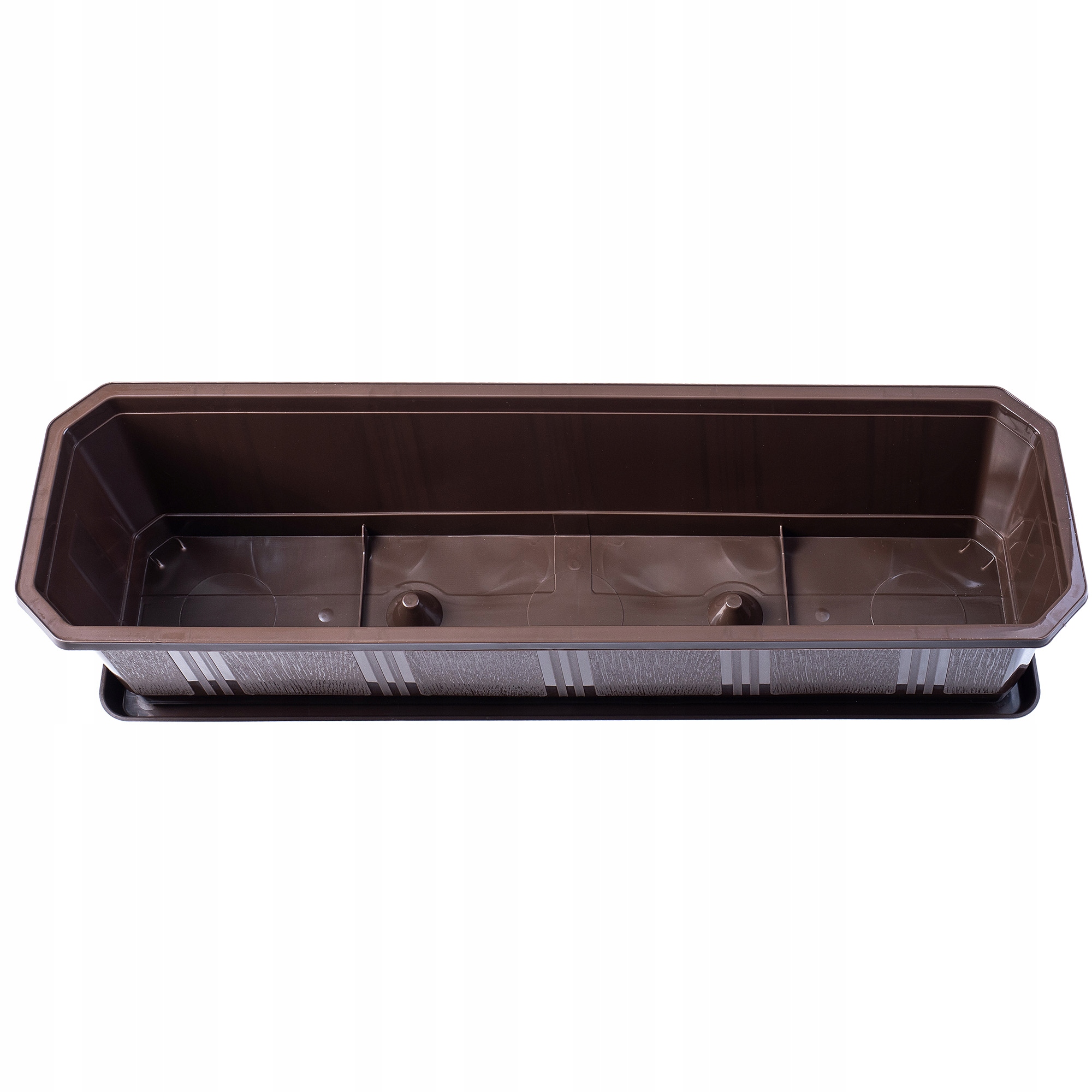 DONICZKA DONICA BALKONOWA + PODSTAWKA 60CM BRĄZ Maks. szerokość 17 cm