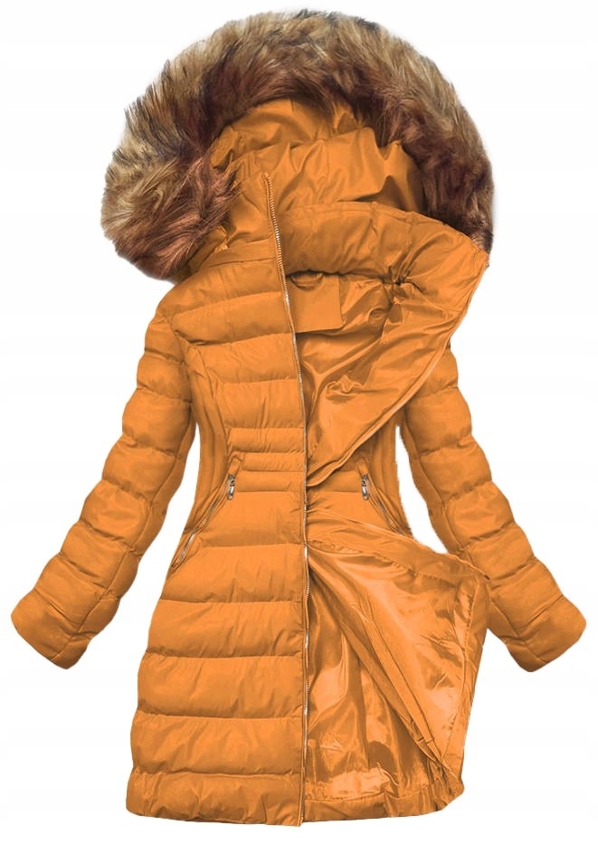 Dámská Zimní Bunda 5M753 Žlutá S (36)