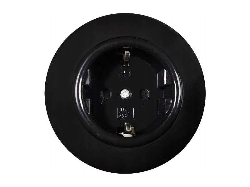 

Retro gniazdko Schuko Czarne Loft Prl