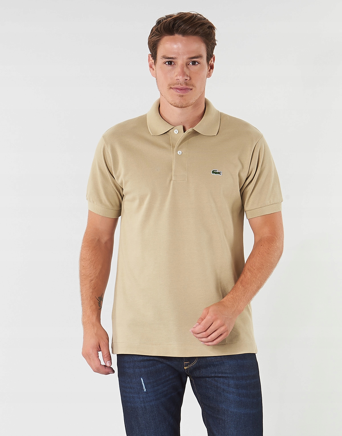 Lacoste Pánská Polokošile Béžová Capucino vel. M