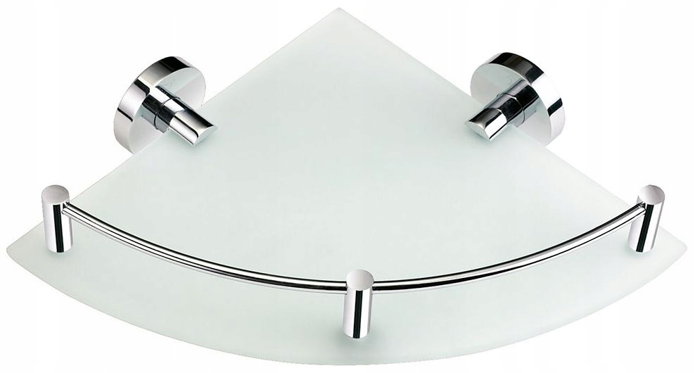 Závěsná skleněná rohová polička do koupelny, matná