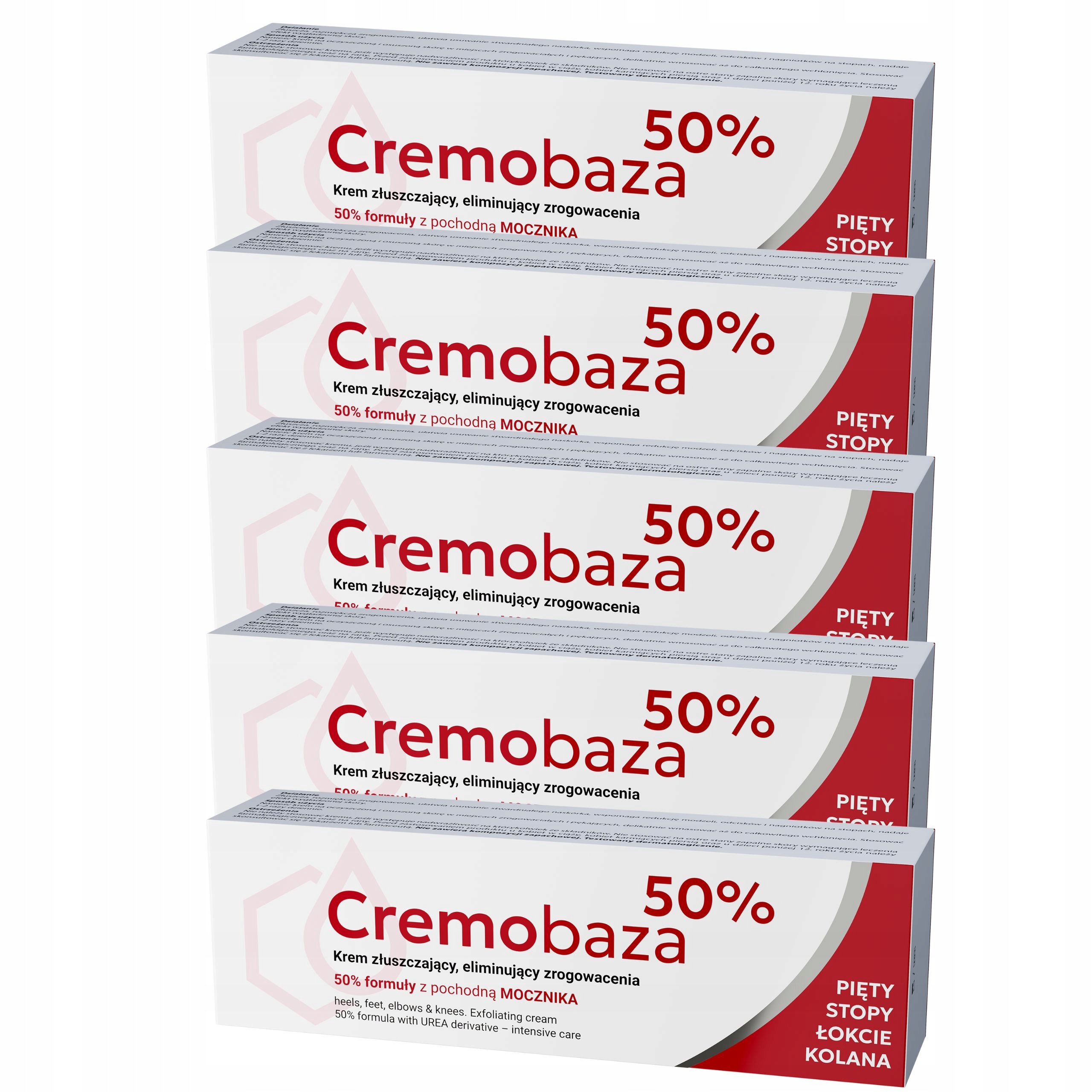 Cremobaza 50% Krem z mocznikiem na zrogowacenia Farmapol, 5 x 30 g