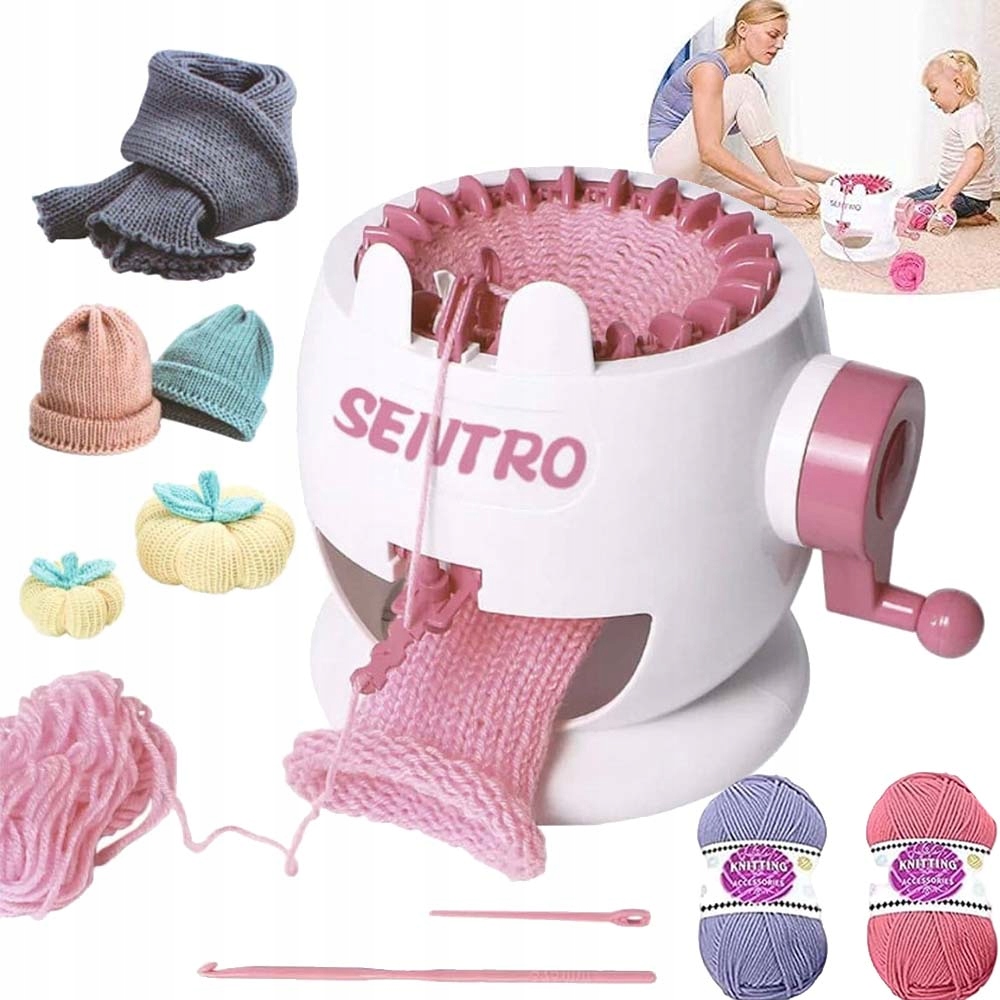 Pletací Stroj Pro Děti Rotační Krosno Hračka Diy 2xVLÁKNINY Jehly