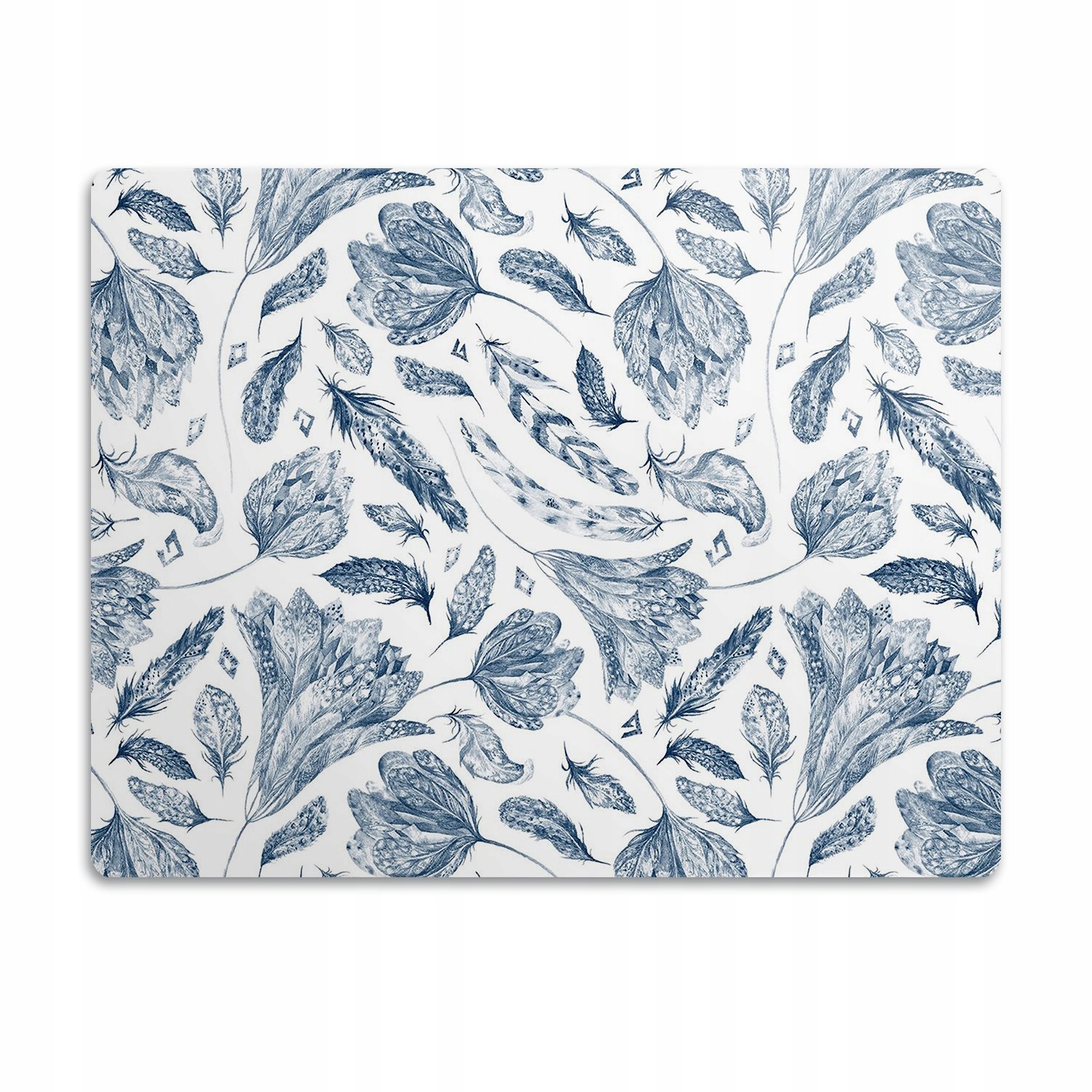 Levně Ochranná podložka pod misky Modré rostliny 90x60 cm