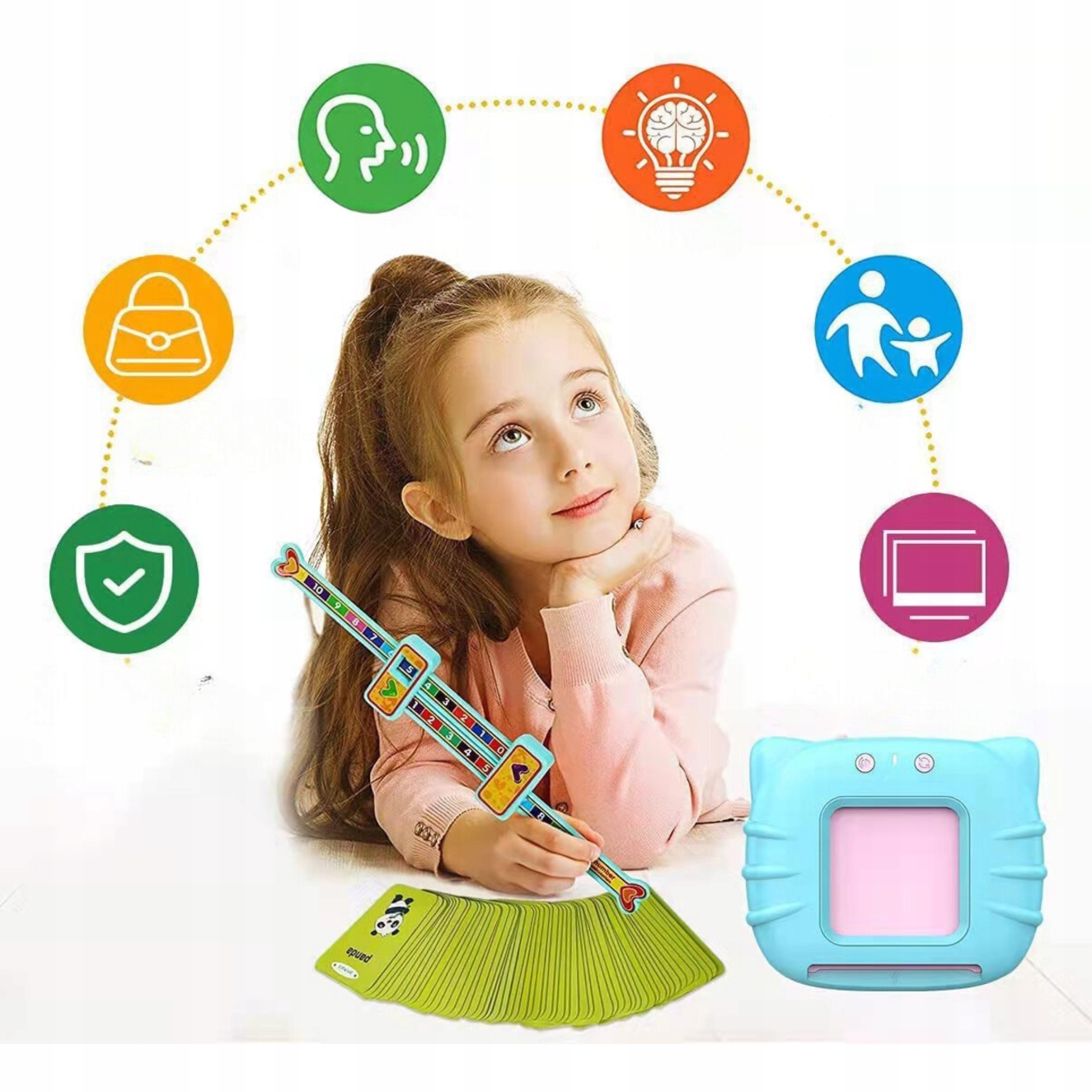 Czytnik Kart Edukacyjnych Fiszki Do Nauki Słówek Język Angielski 112 Kart Rodzaj nauka czytania