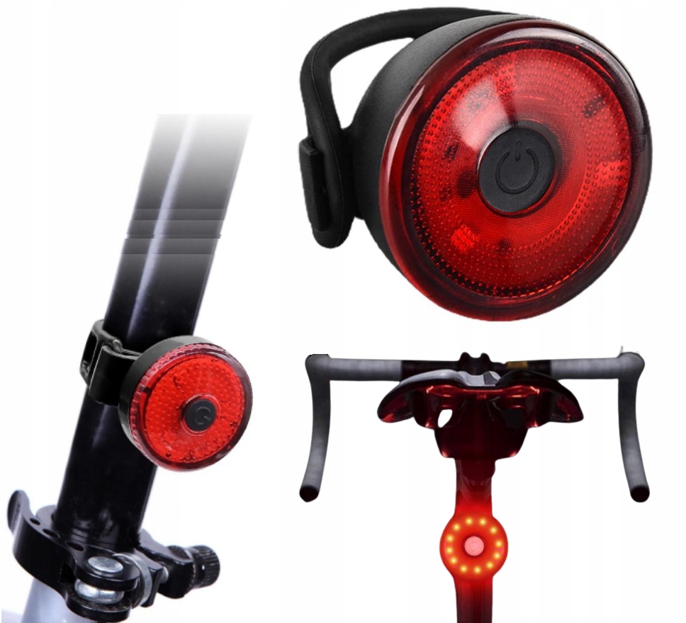 LAMPKA ROWEROWA TYŁ TYLNA LED ŚWIATŁO ROWEROWE LED 4 TRYBY WODOODPORNA