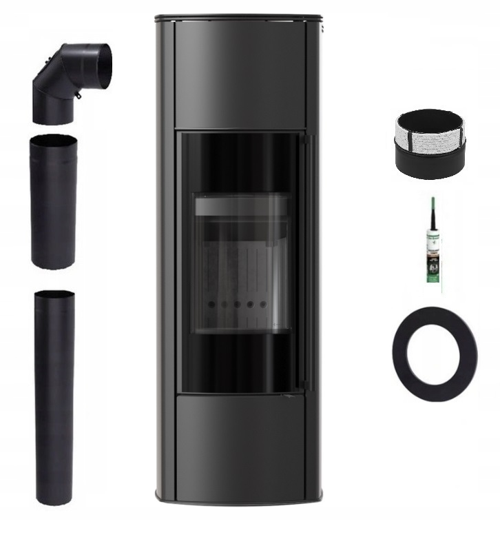 Volně stojící ocelová Kamna Ab Enyo Rw vysoká černá sada