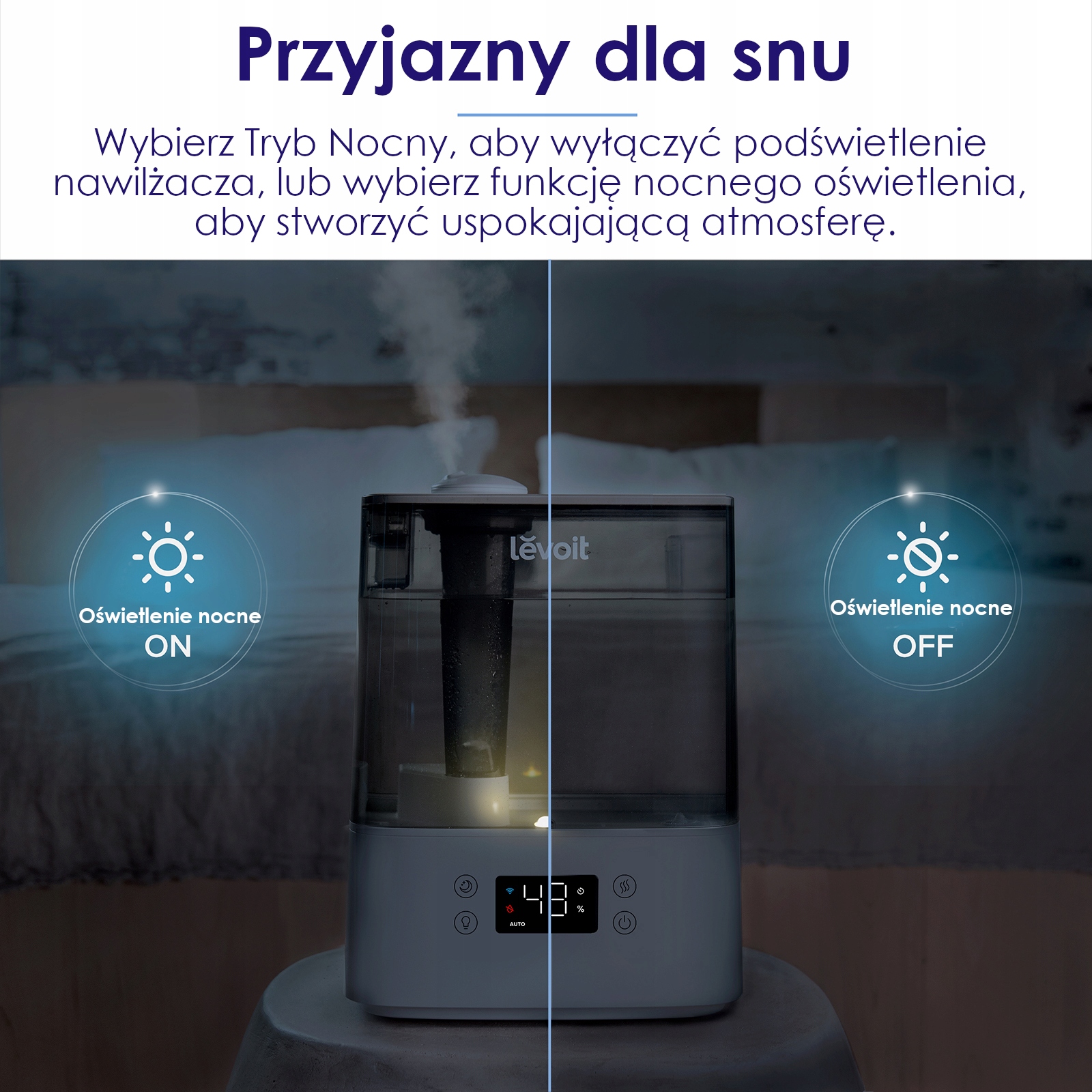 Nawilżacz powietrza Levoit Classic 300S cichy aroma 300 ml/h aplikacja 47m2 Wydajność 300 ml/h