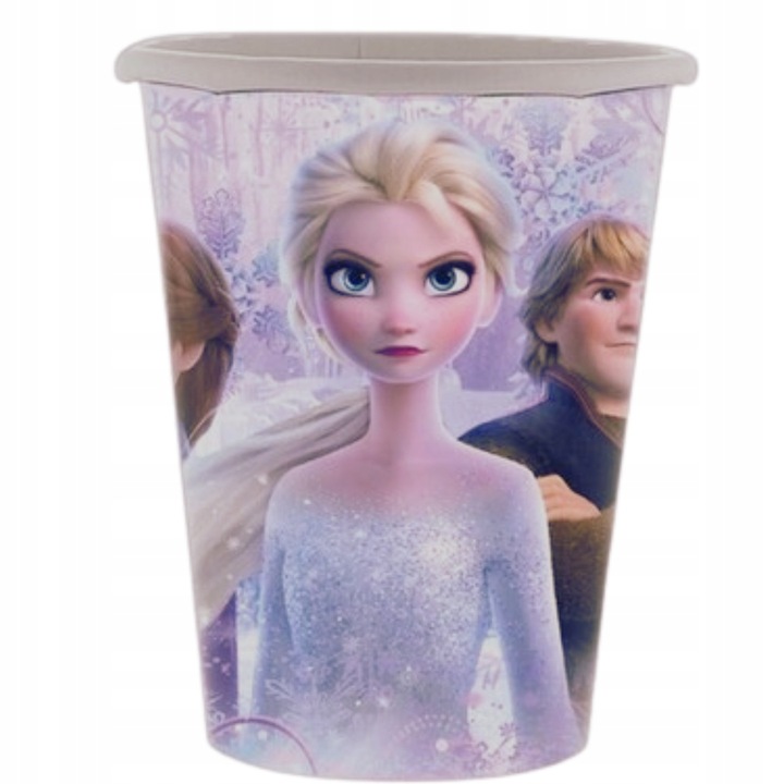 DEKORACJE NA IMPREZĘ URODZINOWĄ KRAINA LODU FROZEN KUBKI 10 SZTUK