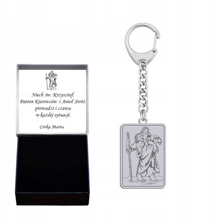 

Brelok Święty Krzysztof srebro Grawer Tabli
