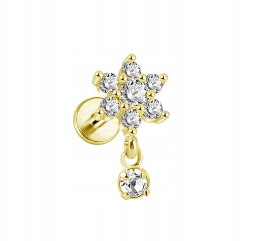 

Labret złoty kwiat Helix Lobe Conch Tragus 1,2/6