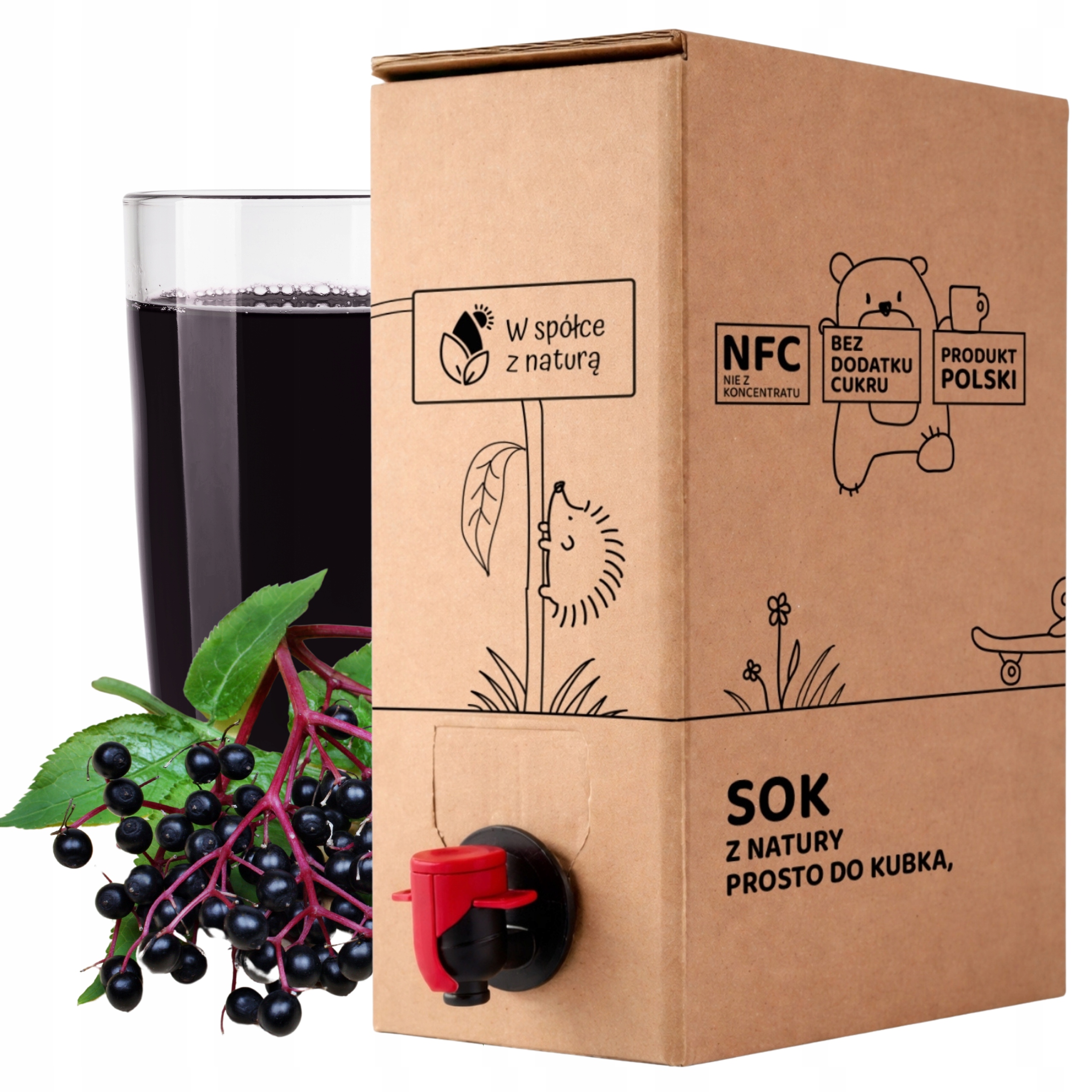 Sok z Czarnego Bzu Tłoczony 5L Naturalny Sok Nfc Czarny Bez 100% 5 Litrów