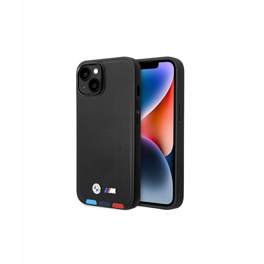 Bmw Leather Hot Stamp Tricolor MagSafe – Pouzdro pro iPhone 14 (Černé)