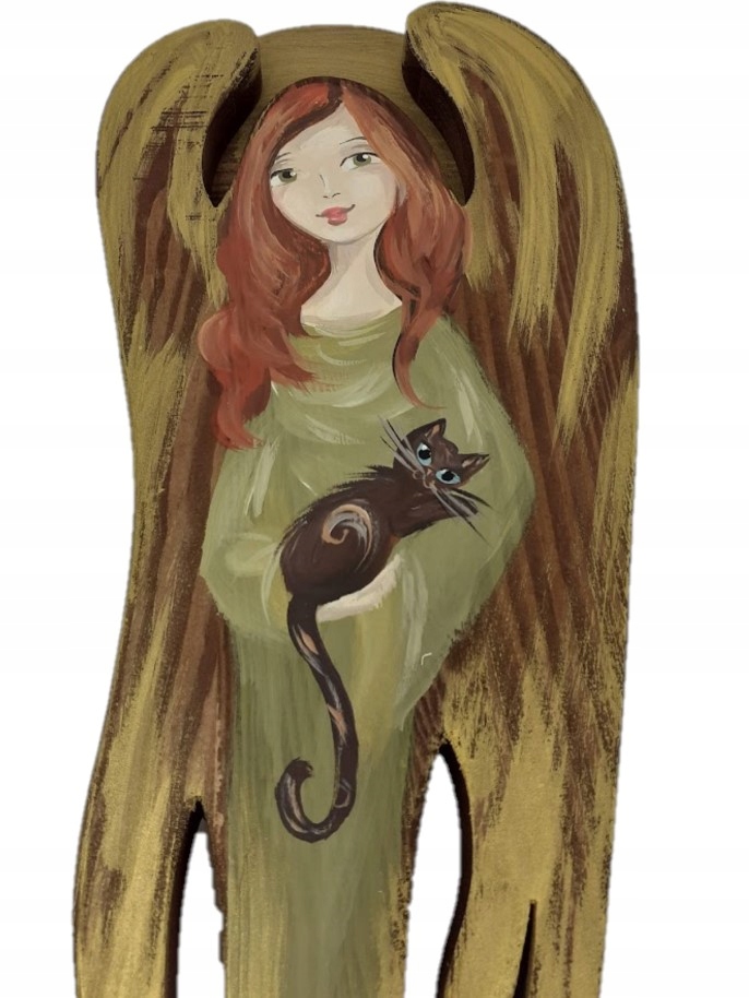 Obraz Dřevěný Velký Anděl Hand Made Malovaný