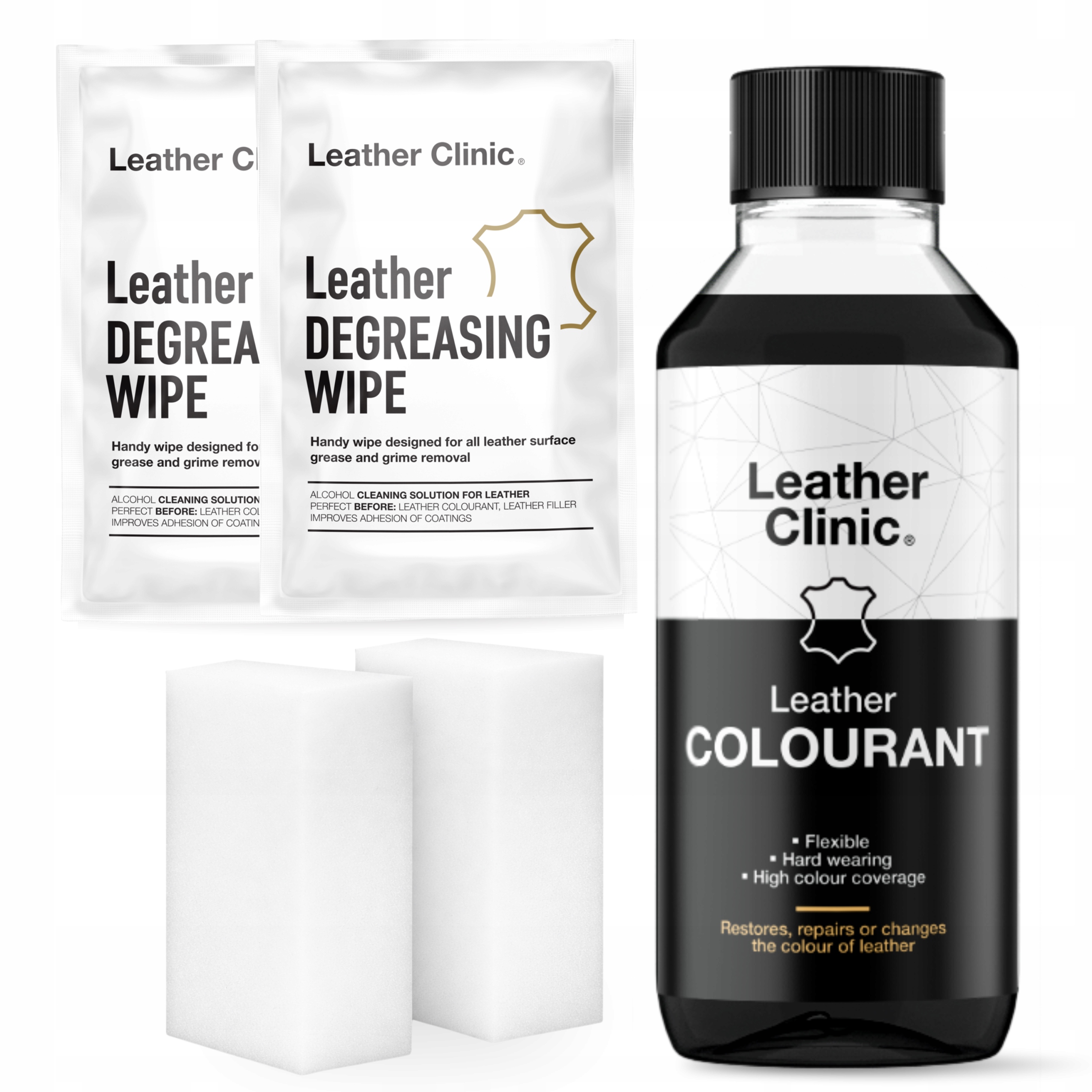 Leather Clinic Farba do Skóry Czarna 100ml Renowacja Skór Tapicerki Mebli
