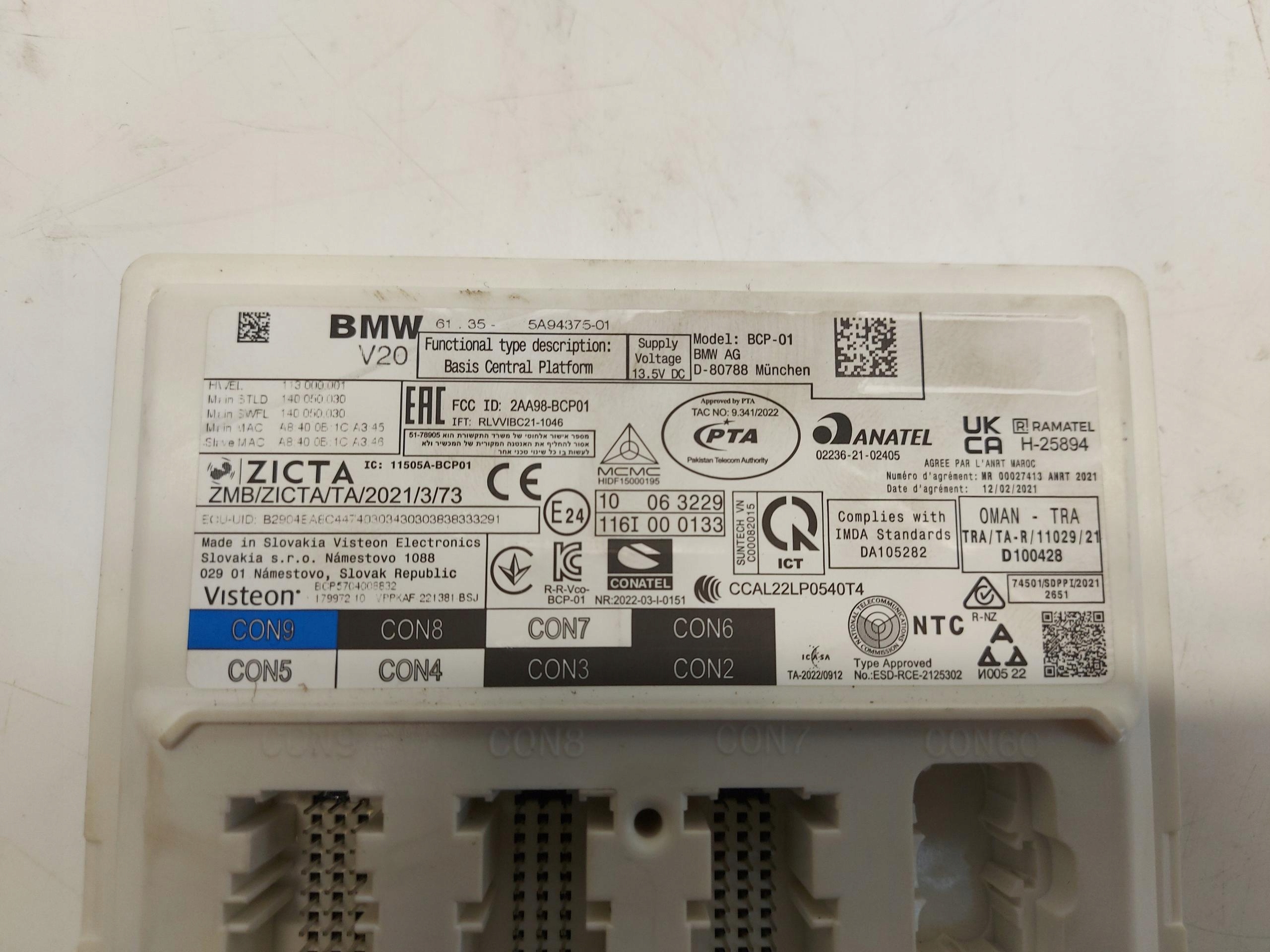 BMW iX1 X1 U11 Unité commande confort 5A94375