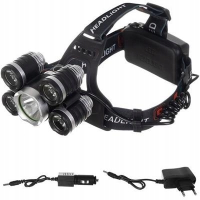 Latarka czołowa 5xLED T6 Cree