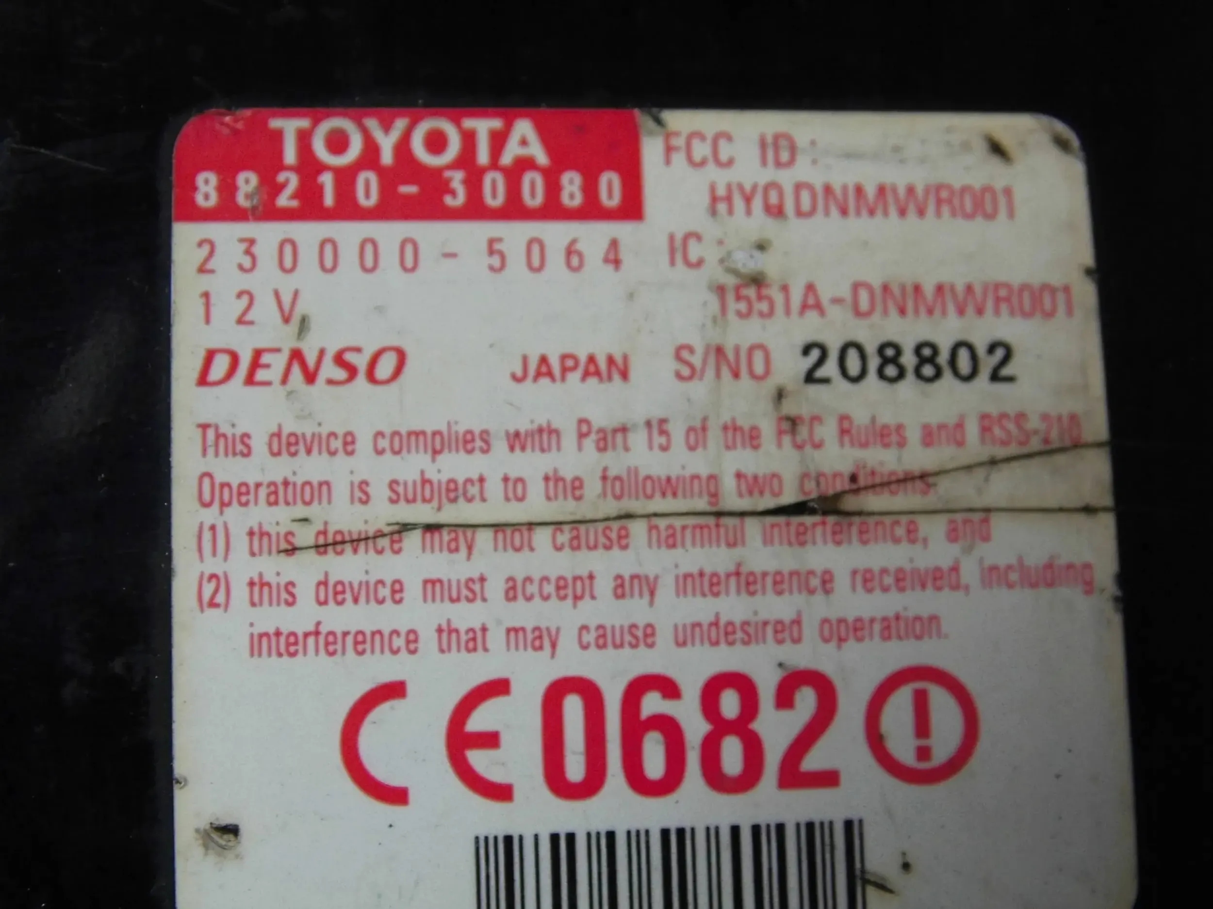 LEXUS GS300 III 2006 2007 RADAR SENSOR DISTRONIC 8821030080