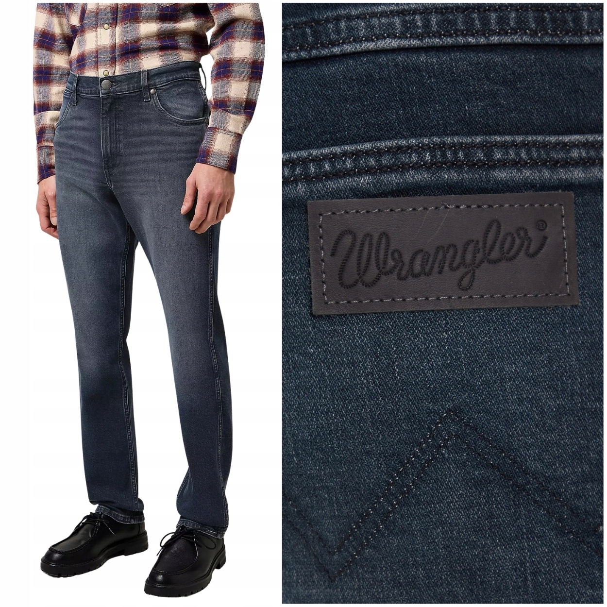 Wrangler Greensboro Ocean Storm jednoduché tmavé džínové kalhoty W44 L32