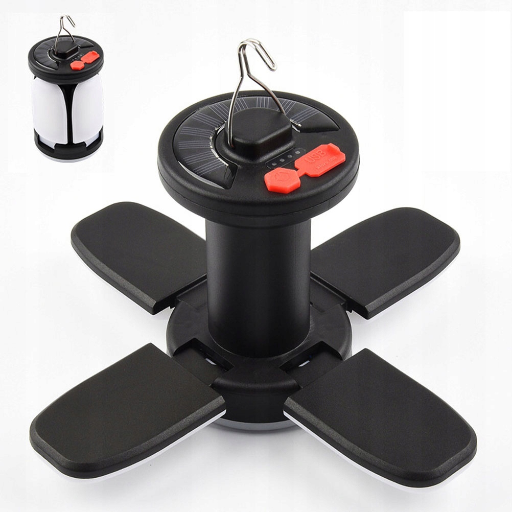 Bardzo Mocna Lampa Led Solarna Usb Latarka Do Kempingu Namiotu