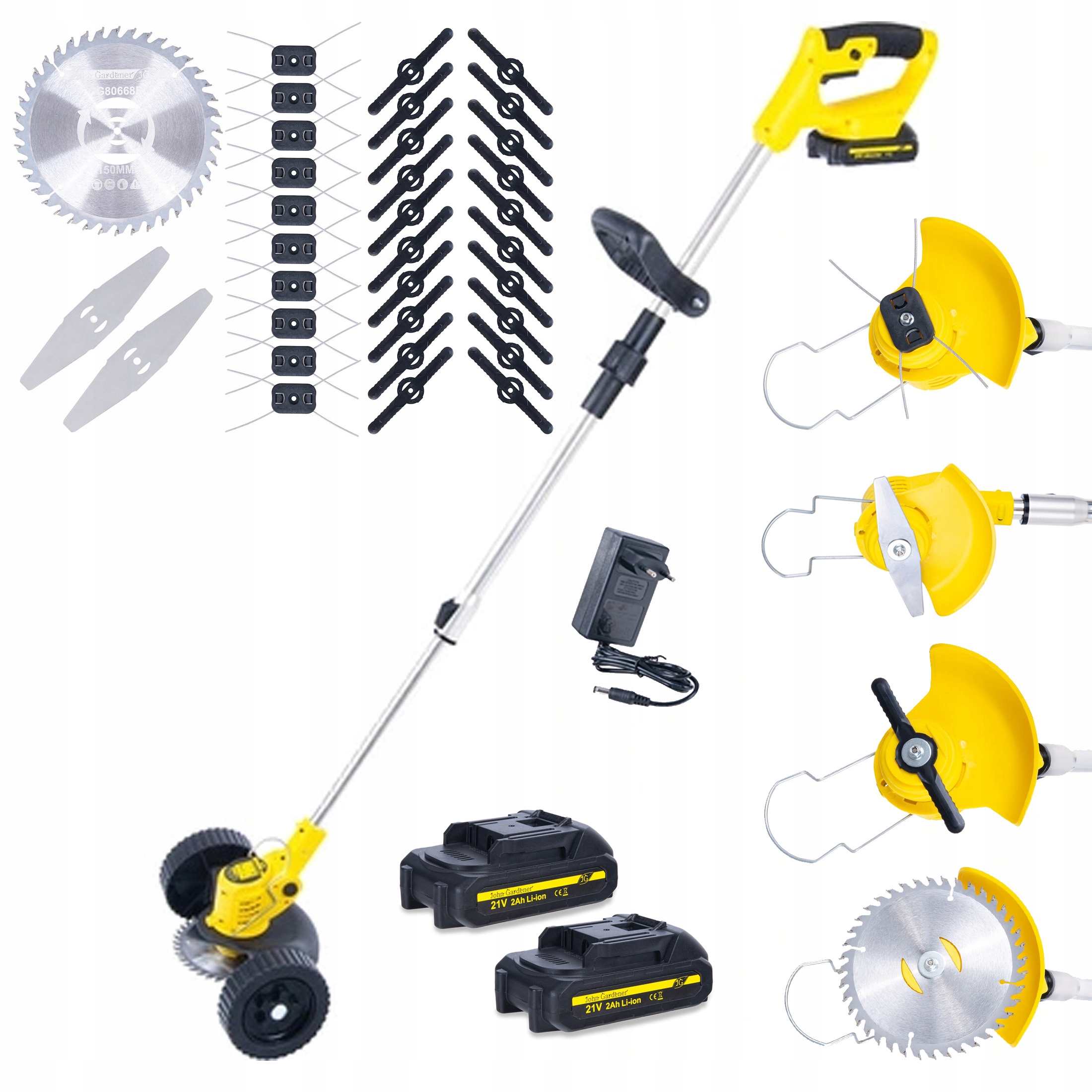 Křovinořez Akumulátorová Elektrická Sekačka Na Trávy 2x2.0Ah 21V Sada XXL