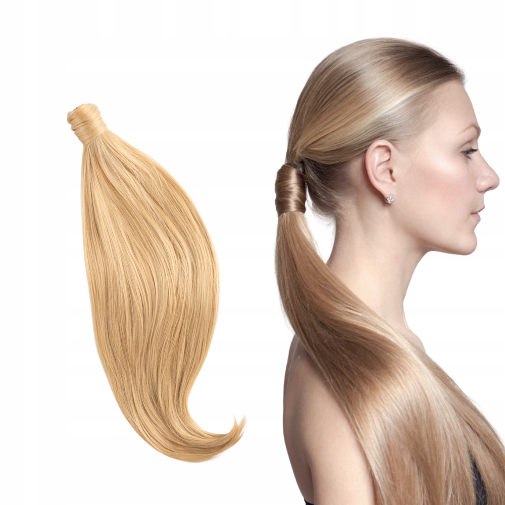Poník ze syntetických vlasů připínací 60 cm dopinka #613c/86/18 blond